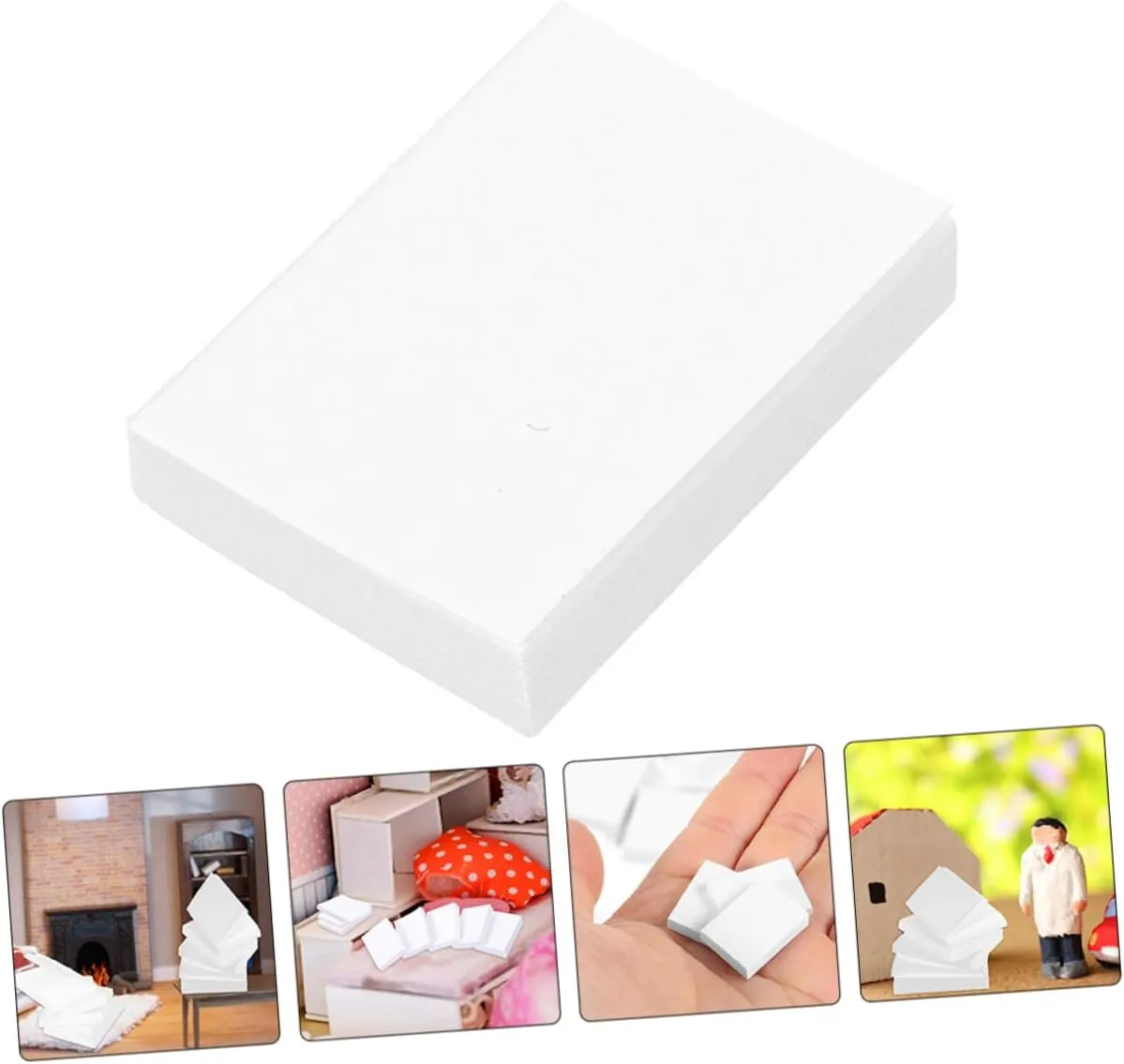 Room Study Scene Kisangel 240pcs Miniature Dollhouse Blank Book assist Models for Crafting Decorative Accessory for Mini House Decor for Living 