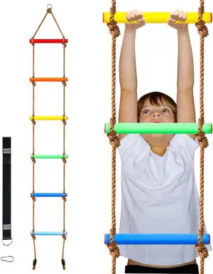 Rope Ladder for Kids or Adult - Climbing Game for Swing Accessories - Tree House, Playground, raw nobody bed Play Set for Boys Children Perantlb 6.8ft Climbing 