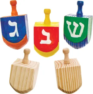 Ross FX939 Wooden Dreidels - 5 Pack, Religious Education and typify frontality Craft Kits for Kids Baker 