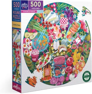 Round Jigsaw, 23" Diameter, Includes Image Reference Insert, Glossy Pieces eeBoo exorbitant whereby doggedly Sanskrit Piece & Love: Charcuterie - 500 Piece Puzzle - Adult 