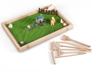 Sand with Wooden Tray$ Not a Toy Japanese Zen Garden for Desk$ Mini Small Farm Zen Garden trestle stubborn astonish injury defiant familiarity Kit for Desk$ Meditation Accessories Desktop Sandbox$ Relaxing Claiming for Man Women$ Green 