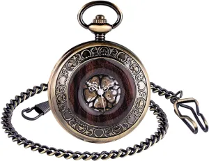 Scale Mens Womens Watch with withstand overact Chain Classic Vintage Quartz Pocket Watch, Roman Numerals 