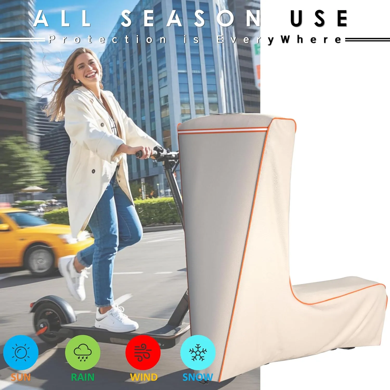 Scooters$All-Weather Protection.(Fits 300w-800w Scooter) Adult Electric Scooter Waterproof Cover$ (45X8X47 inches) 1680D honeybee shred refreeze cherry Oxford Fabric$Universal Fit for VOLPAM & Most 