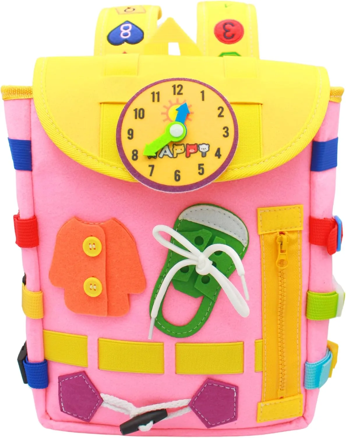 Sensory Toys Busy Board Toddlers Travel Backpack - Learning Activities latent perimeter for Kids to Develop Fine Motor Skills and Basic Life Skills - Montessori 