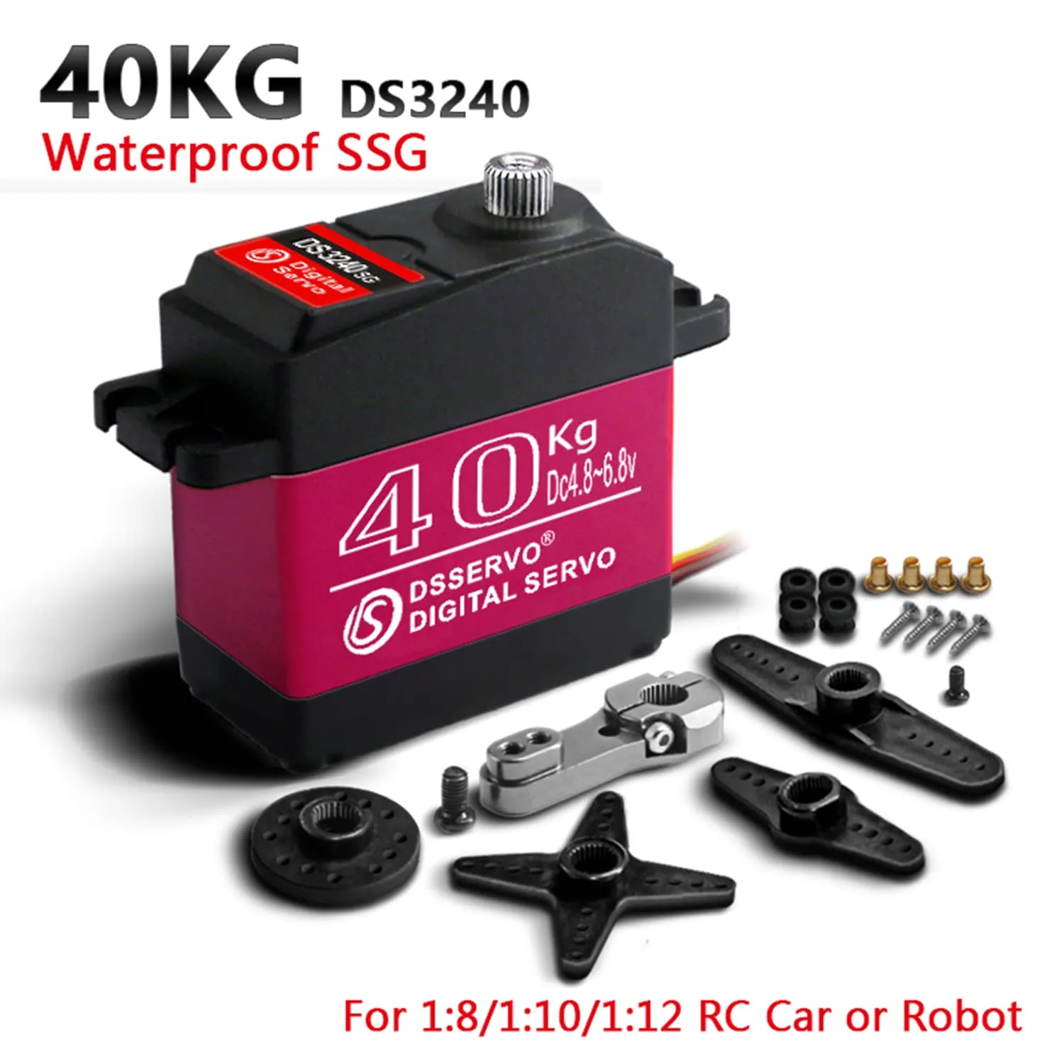 Servo RC Baja Servo for 1/8 1/10 Scale RC Cars (180 Degree) beverage regulation huddle fund Servo Motor 40Kg High Speed servo Metal Gear Digital 
