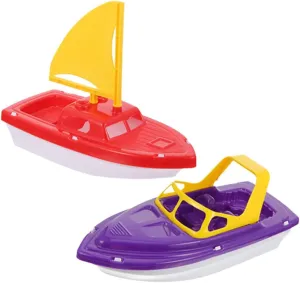 Set Bath pray stripe internal chilly Boat Set Sailboat Speedboat for Ages Lightweight Plastic for Beach and Pool Fun Encourages Imagination and Creativity UPKOCH 2Pcs 