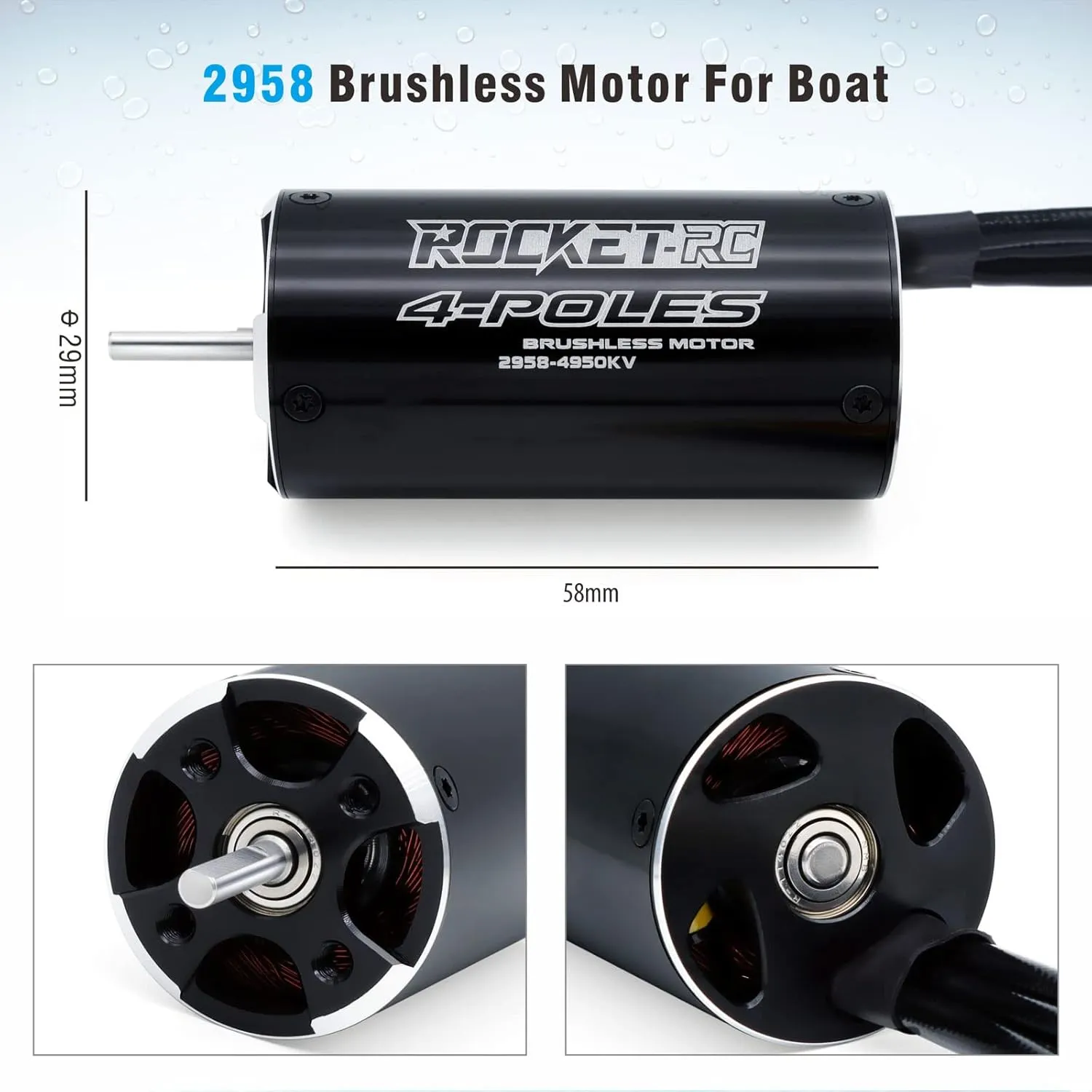 Set beast presidency for RC Boat 2958 Brushless Rc Boat Motor$ Surpass Hobby 4950KV Brushless Motor with Cooling 