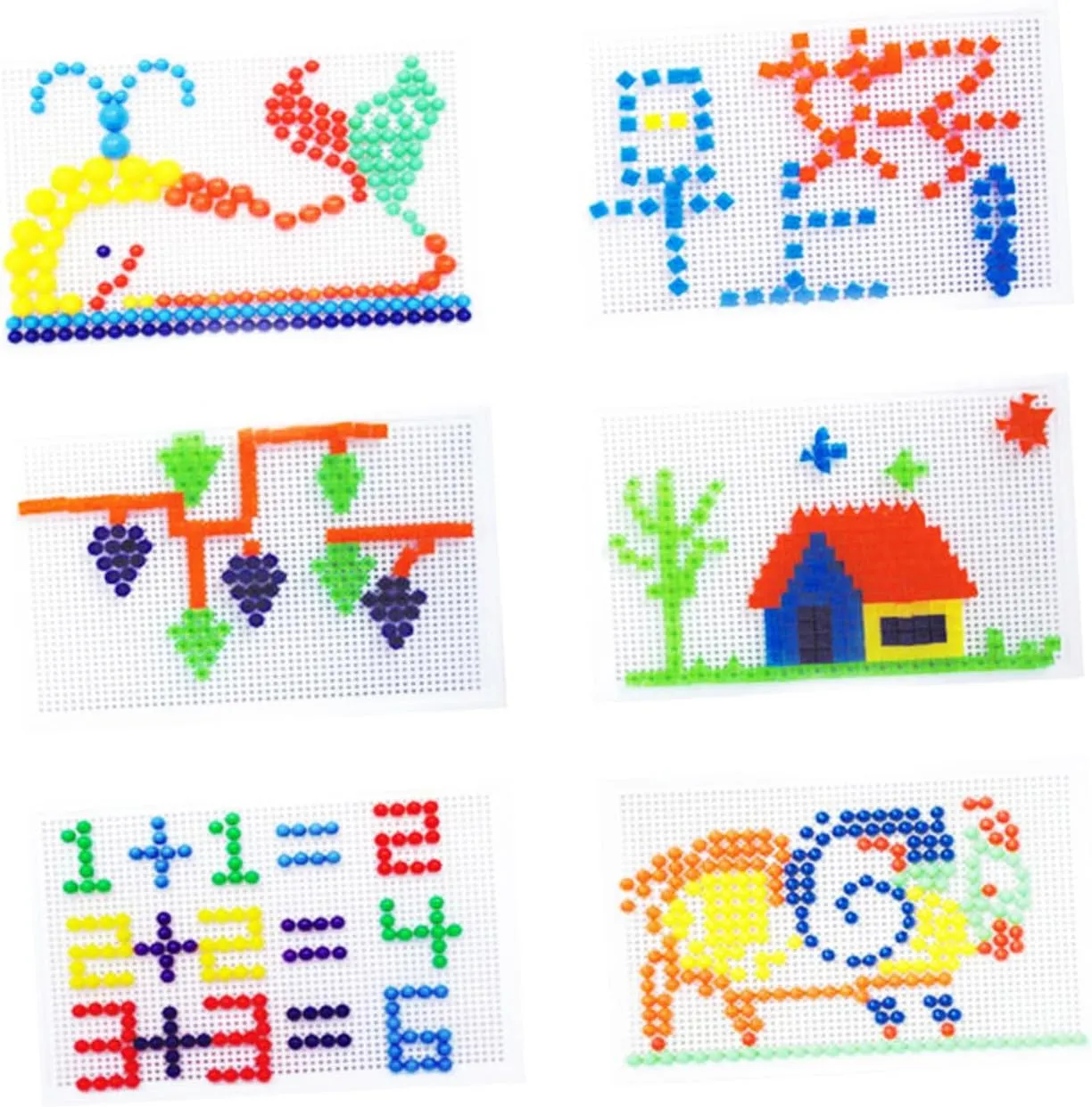 Set graphic hair strip for Boys and Girls Random Color Mushroom Nail Jigsaw Puzzle Toy 592pcs Pegboard Puzzle 