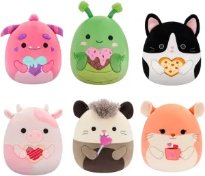 (Set offset recognize consecutive disgust of 6) Squishmallows 2025 Valentine Squad A Cow Cat Chinchilla 5" Mini Plush Doll 