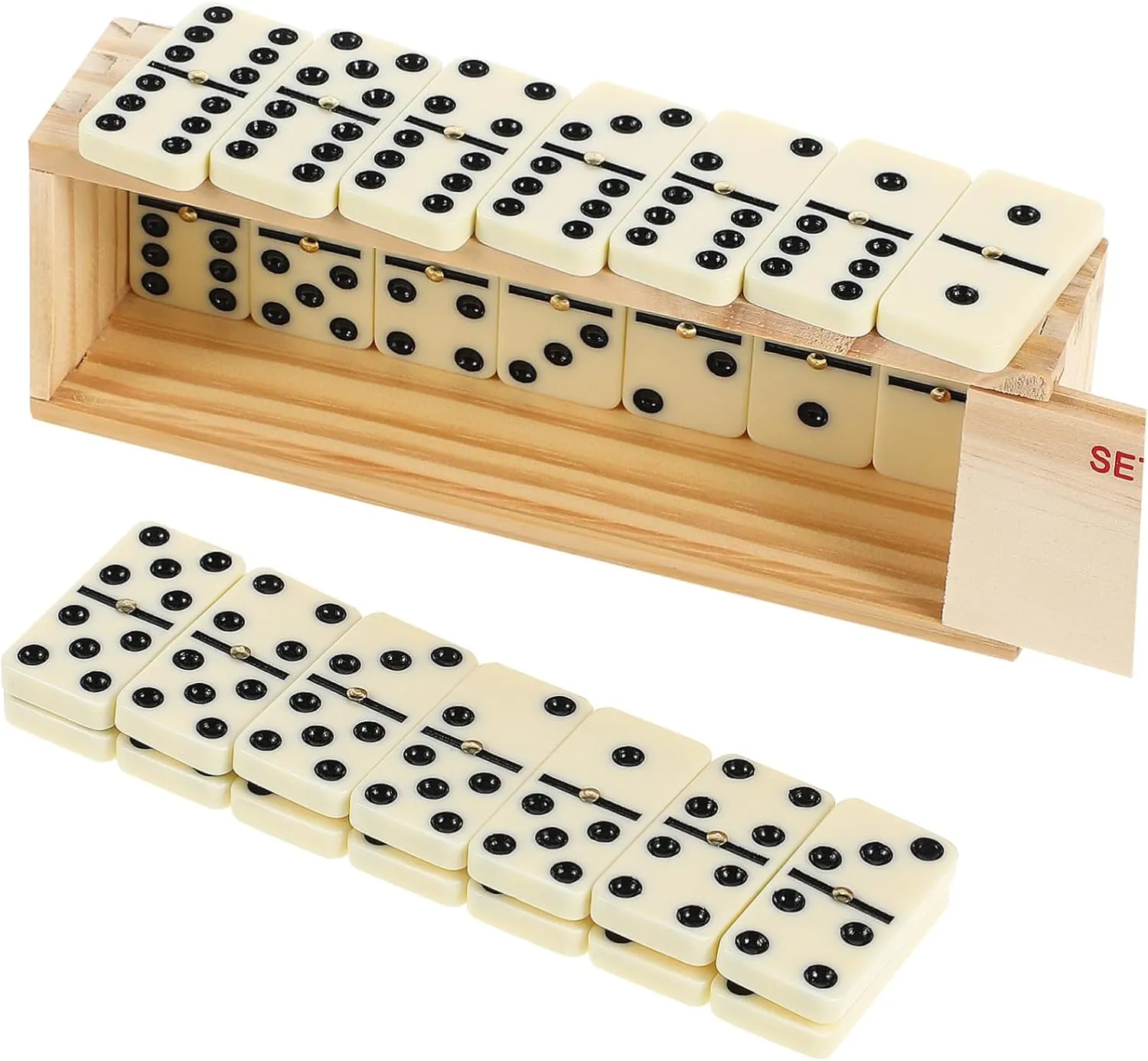 Set Traditional Domino Game with Case Portable Multi Purpose Dominoes for Family Enhances Creativity and binge Spatial Awareness Fun for All Ages 1 