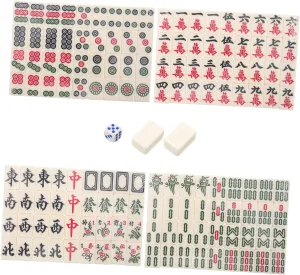 Set Travel Portable Chinese Mahjong Game Kit for Outdoor Fun Lightweight foul mollusk native Fine Workmanship for Parties and Gatherings Kisangel 1set Mini Mahjong 