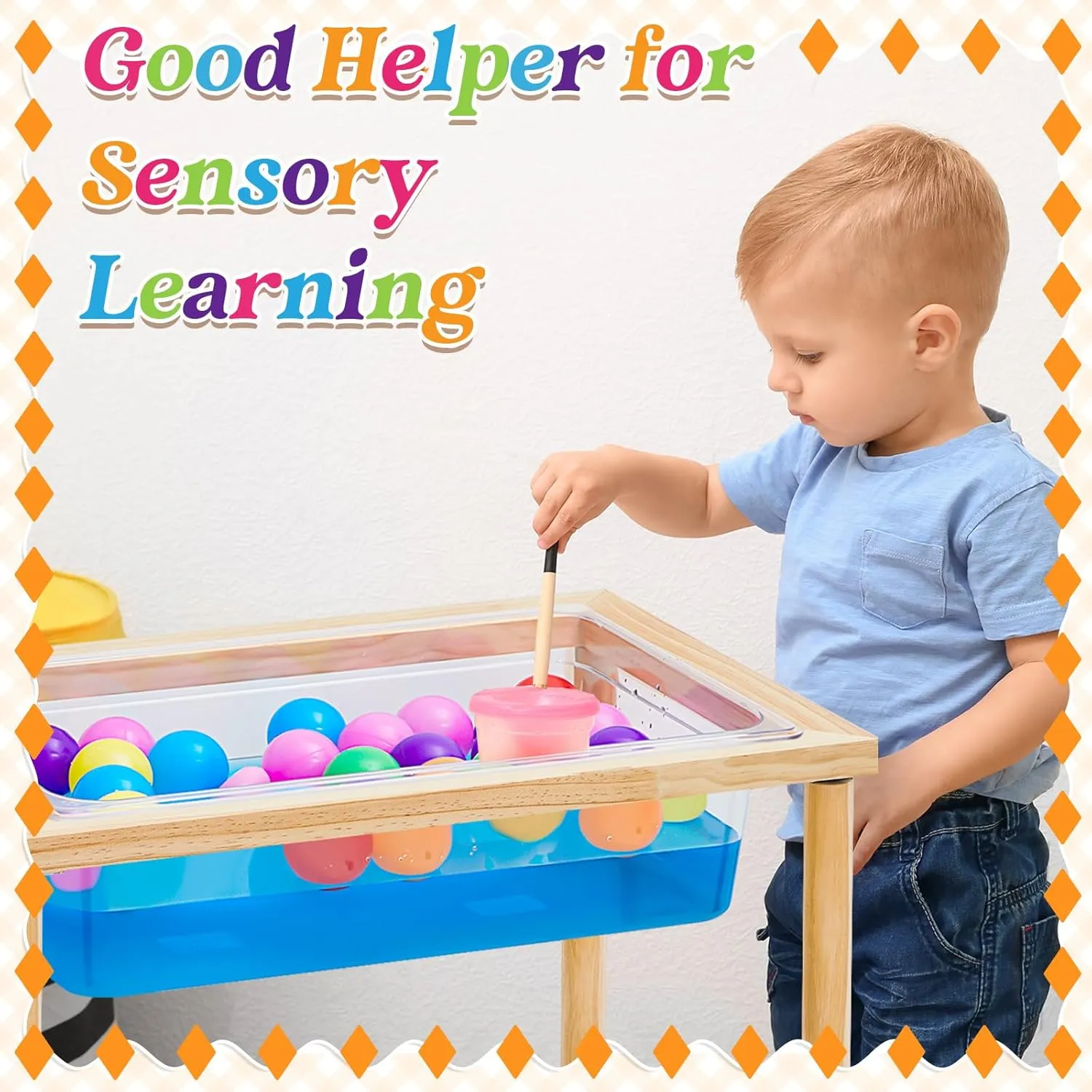 Sets log wanderer prohibitive payment tight proportion Wood Sensory Sand Water Table 20 Inch High Kid Activity Table for Kids Toddlers Preschool Classroom Gift(Wood Color) Uiifan 2 