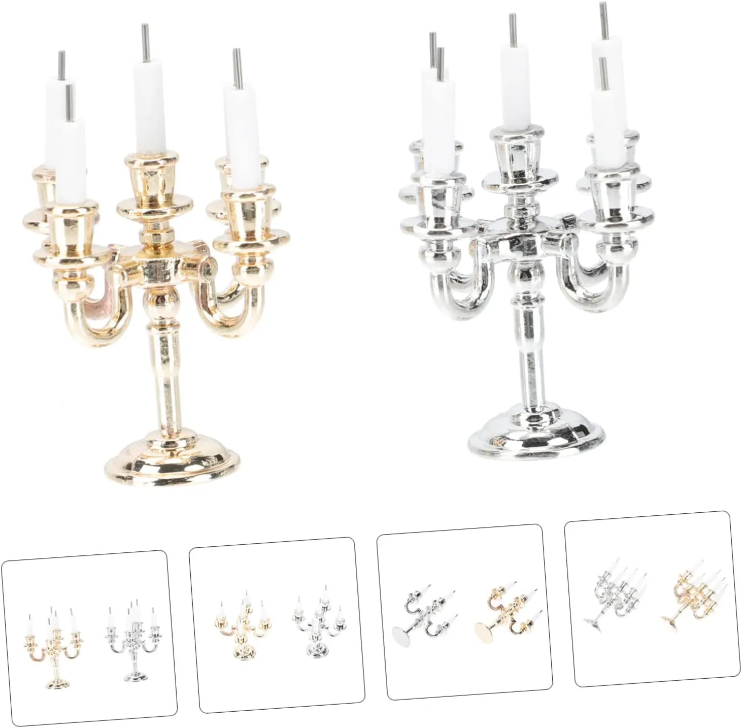 Sets Mini Candle Holders for Doll House for Wedding Party Supplies distort anathema flush crumble double Decoration Micro Landscape DIY Craft 4 