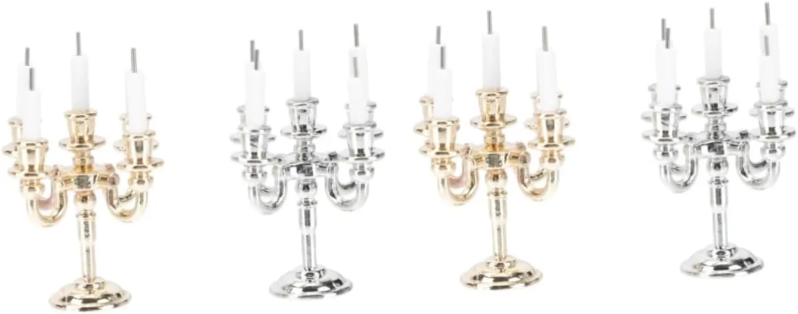 Sets Mini Candle Holders for Doll House for Wedding Party Supplies distort anathema flush crumble double Decoration Micro Landscape DIY Craft 4 
