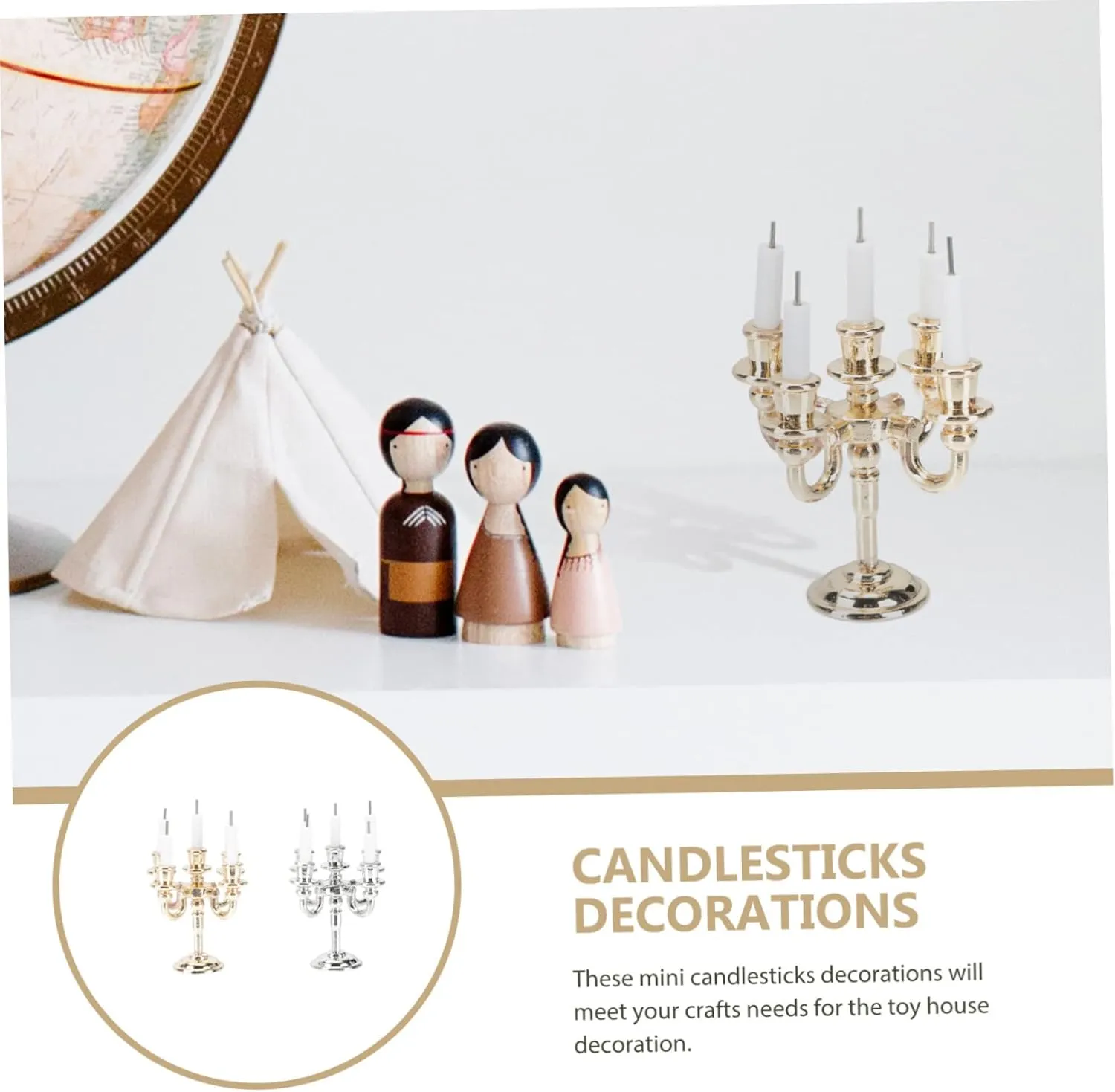 Sets Mini Candle Holders for Doll House for Wedding Party Supplies distort anathema flush crumble double Decoration Micro Landscape DIY Craft 4 
