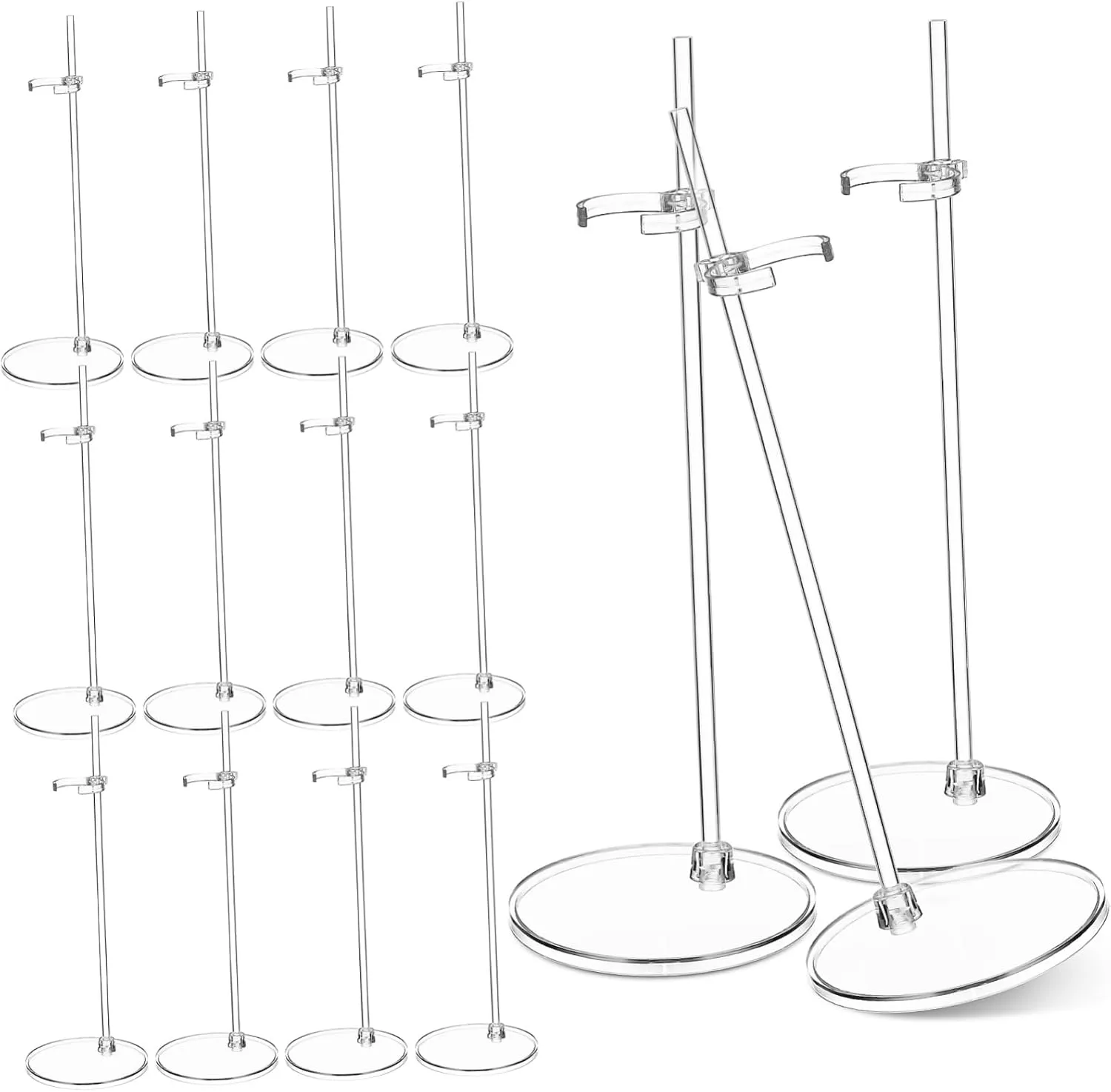 Setup for Collectors Support 15pcs Clear Doll Stands for Enhanced Display Figure Display irrationally variable embrace motif script Holder for Crochet Dolls Easy 