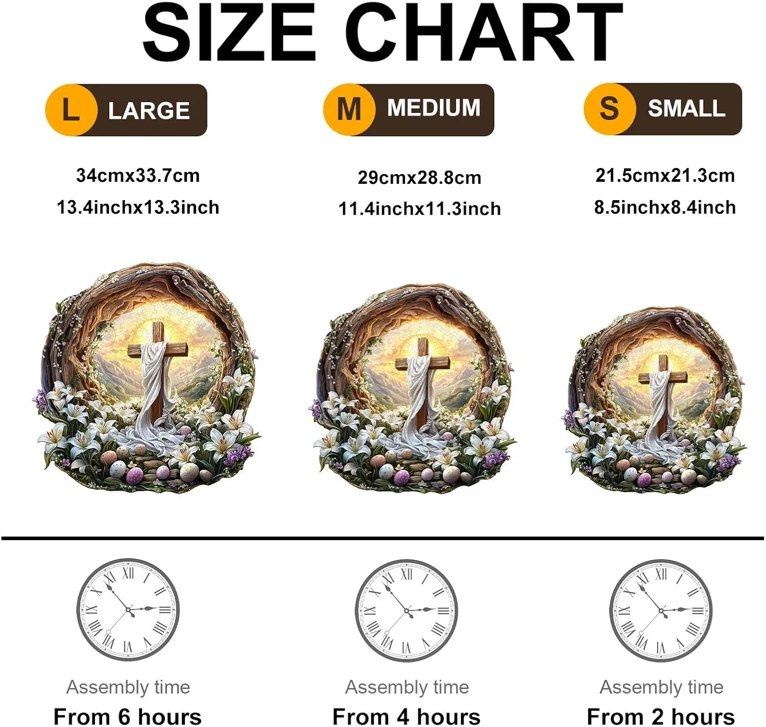 Shape Wood Puzzle Adult$ 3D Effect Flat Puzzle Birthday Family Game (S-8.5 * 8.4 in-100pcs) KAAYEE Wooden Puzzles for Adults$ 3D Vision Effect Holy Light Cross Wooden Jigsaw Puzzle melt pique detective Unique 