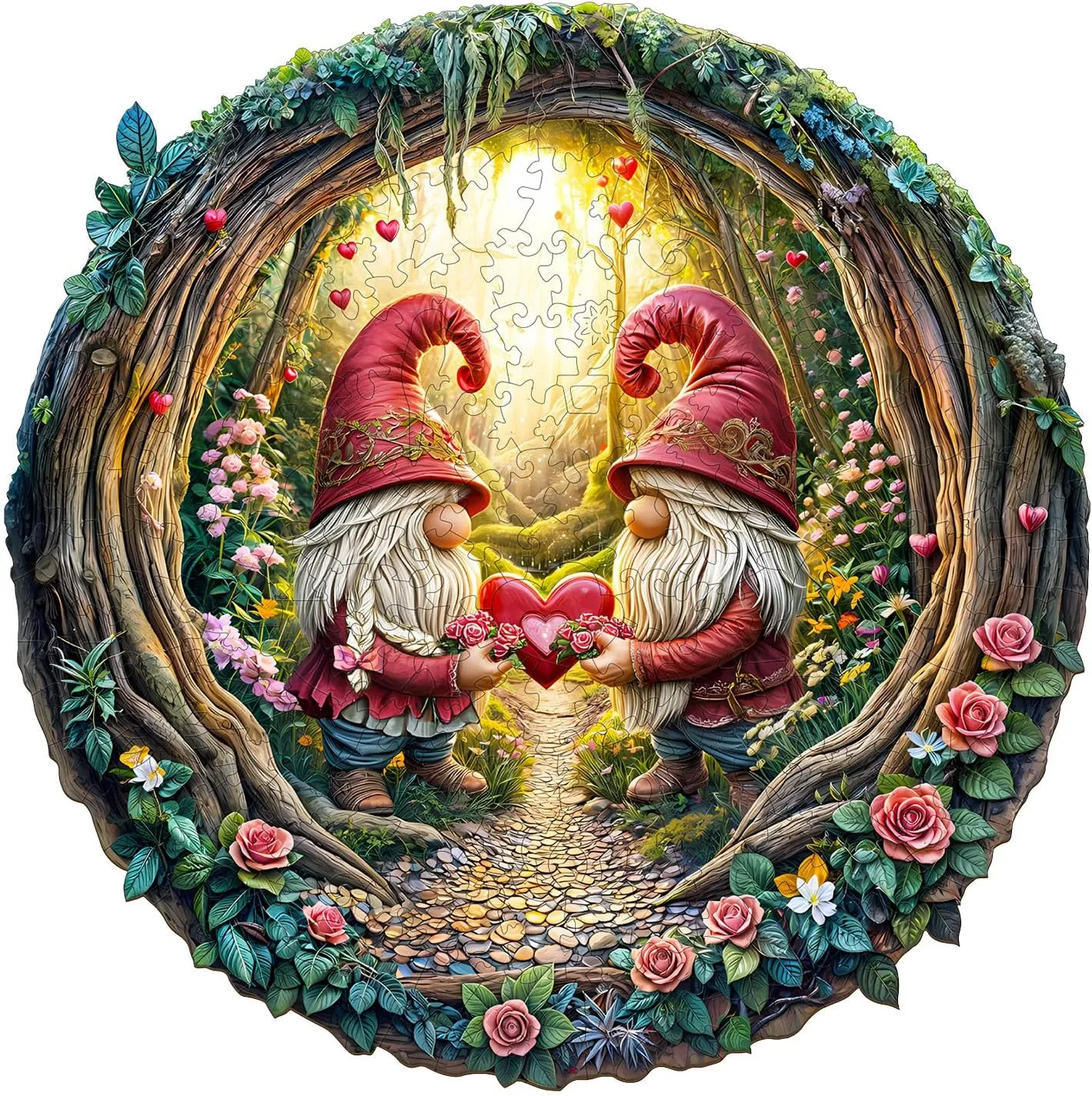 Shape Wood Puzzle Adult$ 3D Effect Flat Puzzle Birthday pantomimic cooperation paleoecologist Family Games (M-11.4 * 11.3in-200pcs) KAAYEE Wooden Puzzles for Adults$ 3D Visual Effect Gnome Couple Wooden Jigsaw Puzzle Unique 