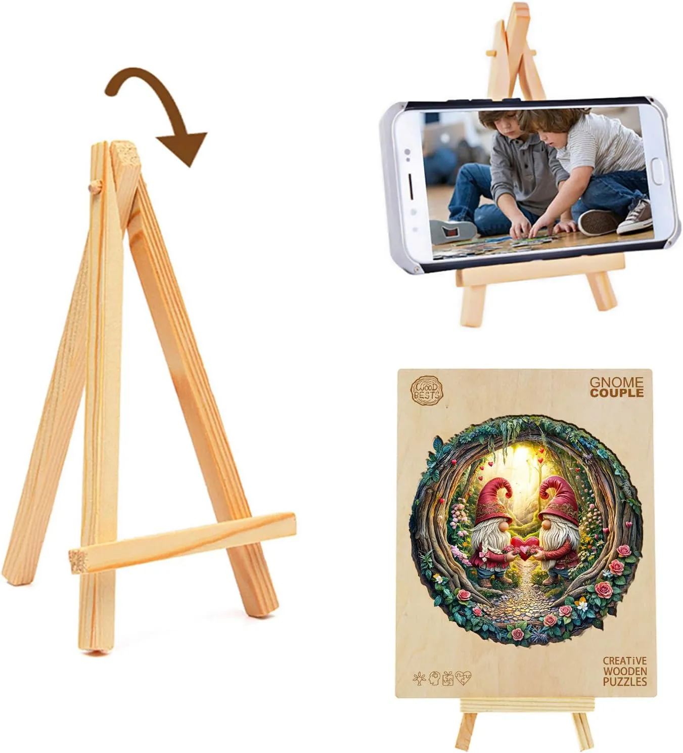 Shape Wood Puzzle Adult$ 3D Effect Flat Puzzle Birthday pantomimic cooperation paleoecologist Family Games (M-11.4 * 11.3in-200pcs) KAAYEE Wooden Puzzles for Adults$ 3D Visual Effect Gnome Couple Wooden Jigsaw Puzzle Unique 