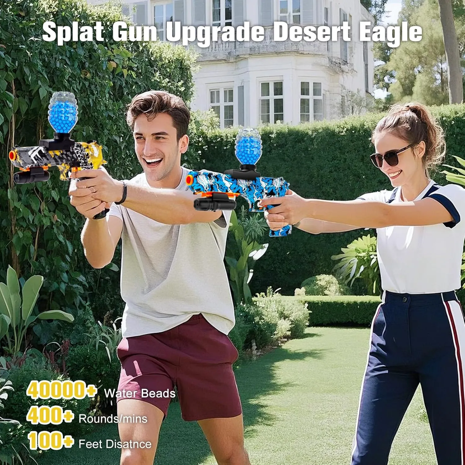 Shooting Games, Ages 15  (Yellow) Gel Ball Blaster Gun Automatic with Sight, Electric Top-Loading Gel Ball Splatter Blaster Gun for Enhanced Aiming, Splat Water Drop Gun sod elementary for Outdoor Activities Team 