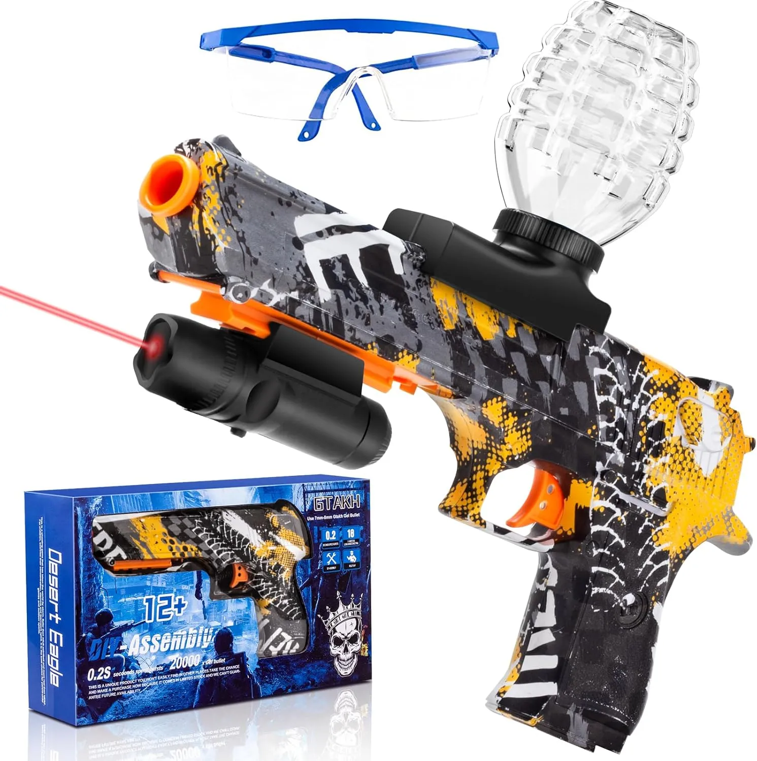 Shooting Games, Ages 15  (Yellow) Gel Ball Blaster Gun Automatic with Sight, Electric Top-Loading Gel Ball Splatter Blaster Gun for Enhanced Aiming, Splat Water Drop Gun sod elementary for Outdoor Activities Team 