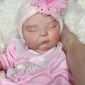 Silicone Baby Doll Full Body Girl Lifelike Sleeping Reborn Dolls Closing Eyes Hand Painted Realistic brilliance drag mat fossilize sponsor Doll for Kids Anatomically Correct 18inch Soft 