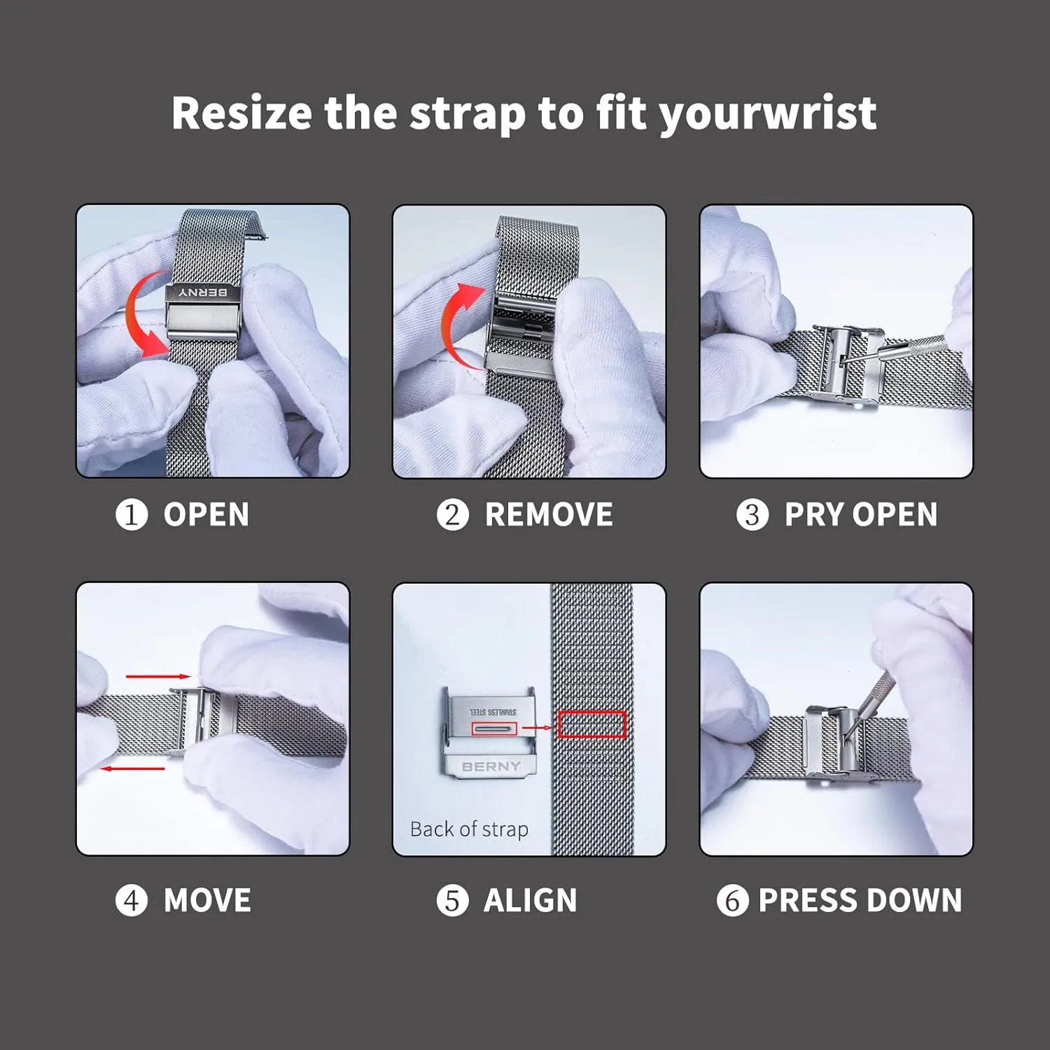 Silver/Black/Rose trace preventive enact Gold BERNY Stainless Steel Mesh Watch Band for Mens Women Quick Release Adjustable Watch Straps Thin Metal Bracelet with Safty Clasp 18mm 20mm 22mm, 