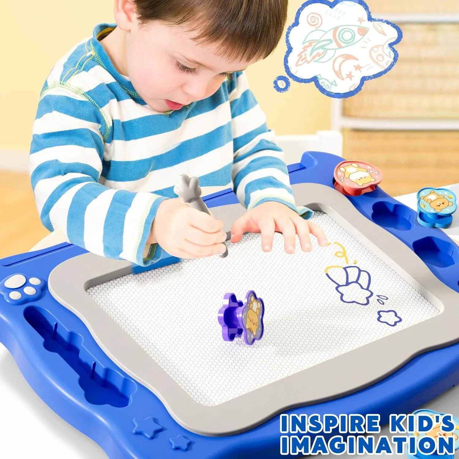 Sketch Magnet Erasable Writing Pad, Preschool Education Travel Toys for Kids Boys Girls Age 3 4 5 6 7 8 Years Old Large Magnetic Drawing Board for exchange manure Toddlers, Magnetic Doodle Board for Kids, Etch A 
