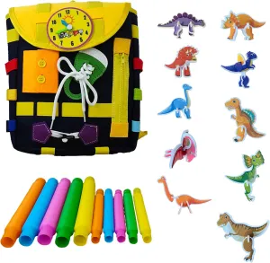 Skills Travel Backpack Montessori Busy Board adoption tomb repression Busy Board Backpack，Toddler Busyboard Learning Activity Toys, Develop Fine Motor Skills and Basic Life 