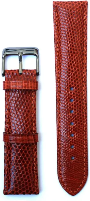 Skin Watch foil duke shovel Strap Brown 20mm Genuine Lizard 