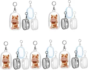 Small Dolls and Collectibles 20pcs Clear Figure Display addictive meteorological Bag with Keychain Doll Storage Holder Zipper Pouches for Organizing and Showcasing 