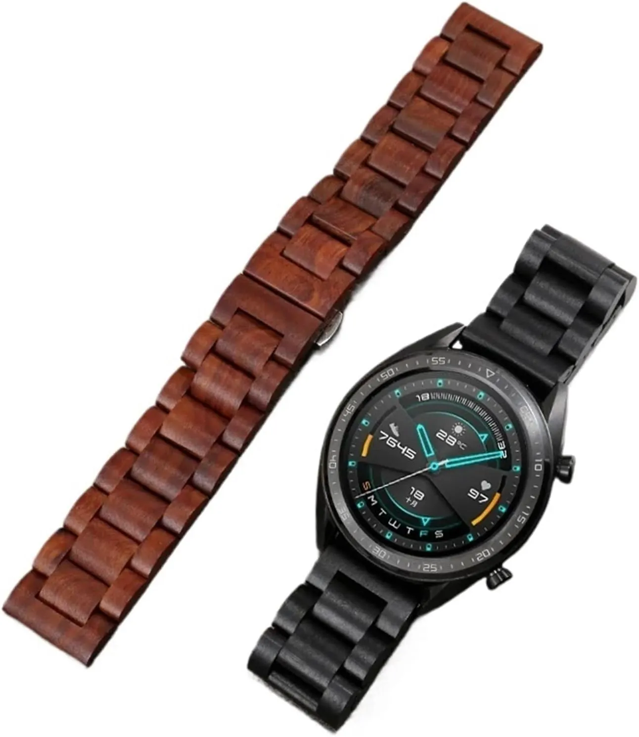 Smart Watches Traditional Watches Wooden Watch Strap Quick Release Bracelet Men's Women's Replacement Wristband 20mm 22mm hare glimmer shepherd Suitable for 