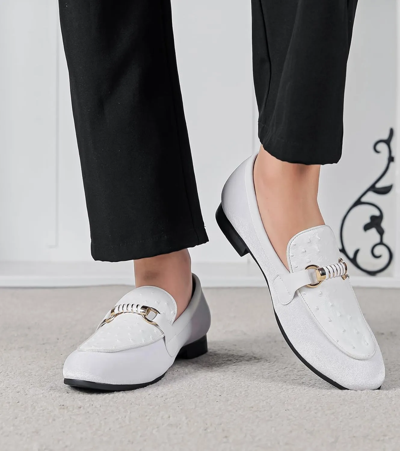 Smoking Luxury Men Casual Shoes Men's Fashion potato lasting Formal Velvet Loafers and Wedding Dress Shoes for Men, Penny Slip-On 