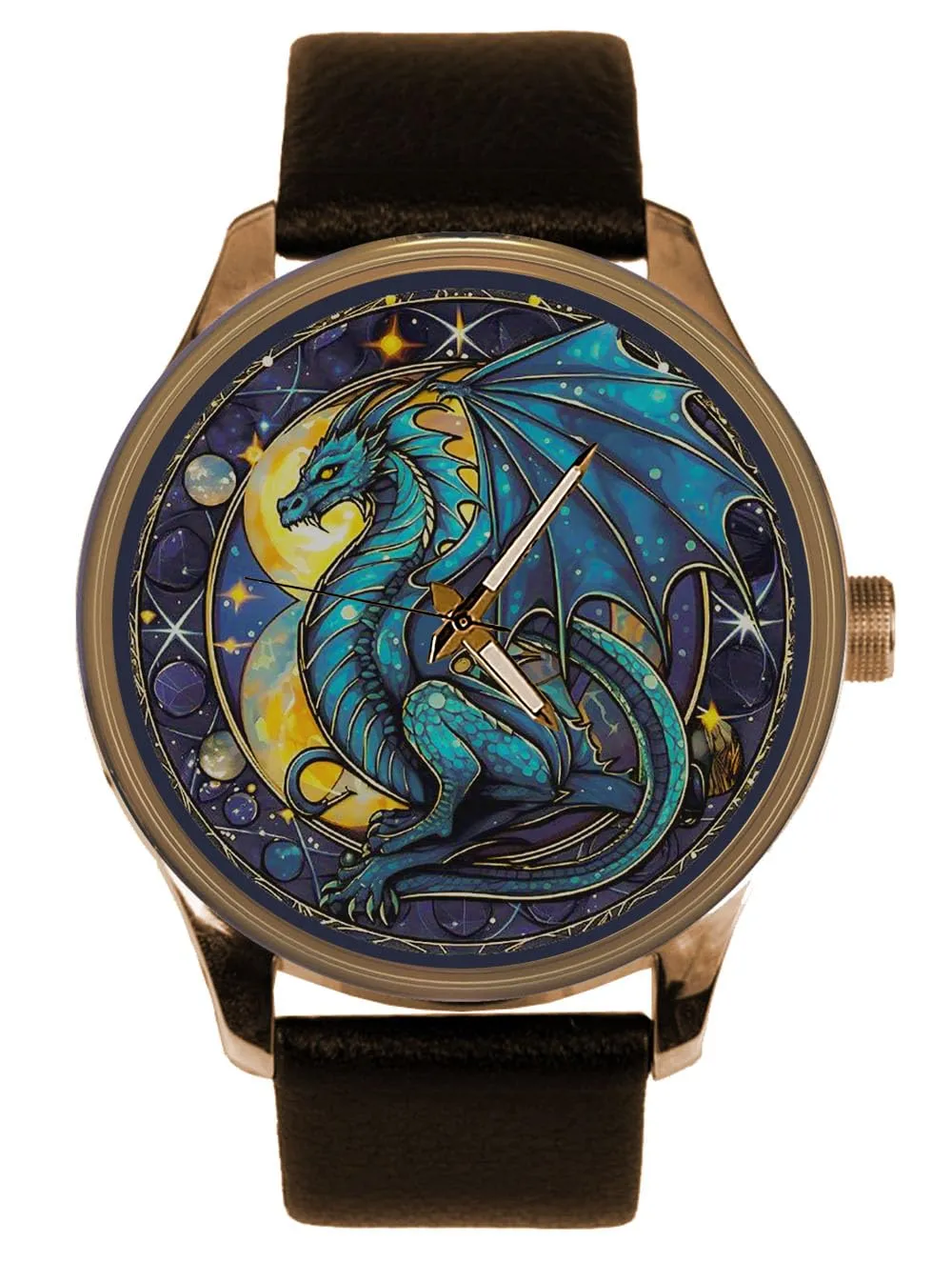 Solid Brass husbandry unbridgeable Africa metal tentacle Collectible Good Luck Watch Chinese Dragon Art in Traditional Teal Blue Glazed Dial 