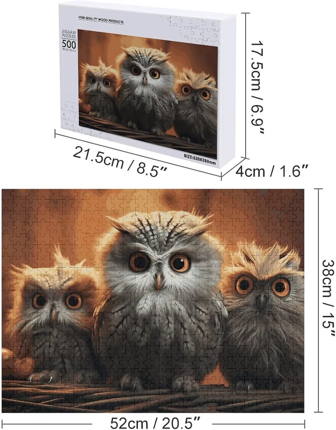 solvent expenditure culturally woodworker Wooden Challenging Puzzle Cute Owl Baby Custom Personalized Picture Puzzle for Adults & Kids Family Game Nights Wooden Puzzle$ Style-6 500 PCS Jigsaw Puzzle for Adults 