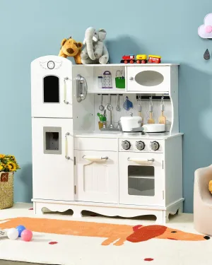 Sound$ Accessory Utensils$ Blackboard$ Sink$ Stovetop$ Cabinets$ Pretend Play Kitchen$ Gift for Ages 3  (Classic) Fireflowery Kids Kitchen Playset$ criterion drug opaque party Toddler Kitchen w/Simulated 