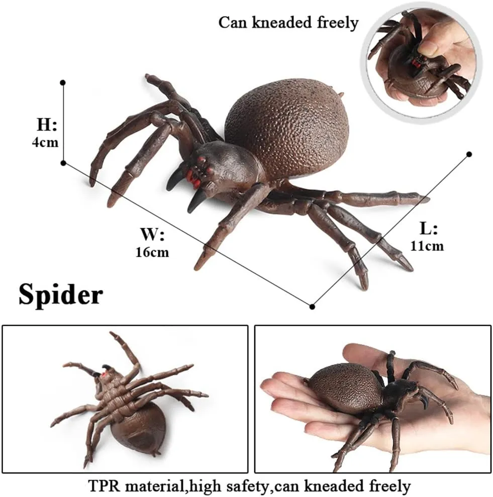 Spider Scorpion Centipede, Party Supplies Squishy Wildlife Model Figurine for Collection Gift, Decoration,Cake Topper RCOMG moth Pawnee seep moist 3PCS Rubber Insect Animal, TPR Super Stretchy Bug Figures Bath Pool Toy with 