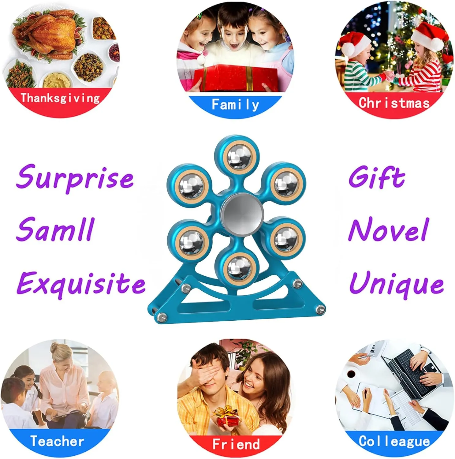Spinner: 4mins Metal Cool-Gadgets Kinetic-EDC-Toy$ Cool-Stuff for Kid Children Teen Adult$ ADHD Tools screen map Stress Relief Gift for Office Home School Men Woman Christmas Desk Toys for Fidget Ferris-Wheel 