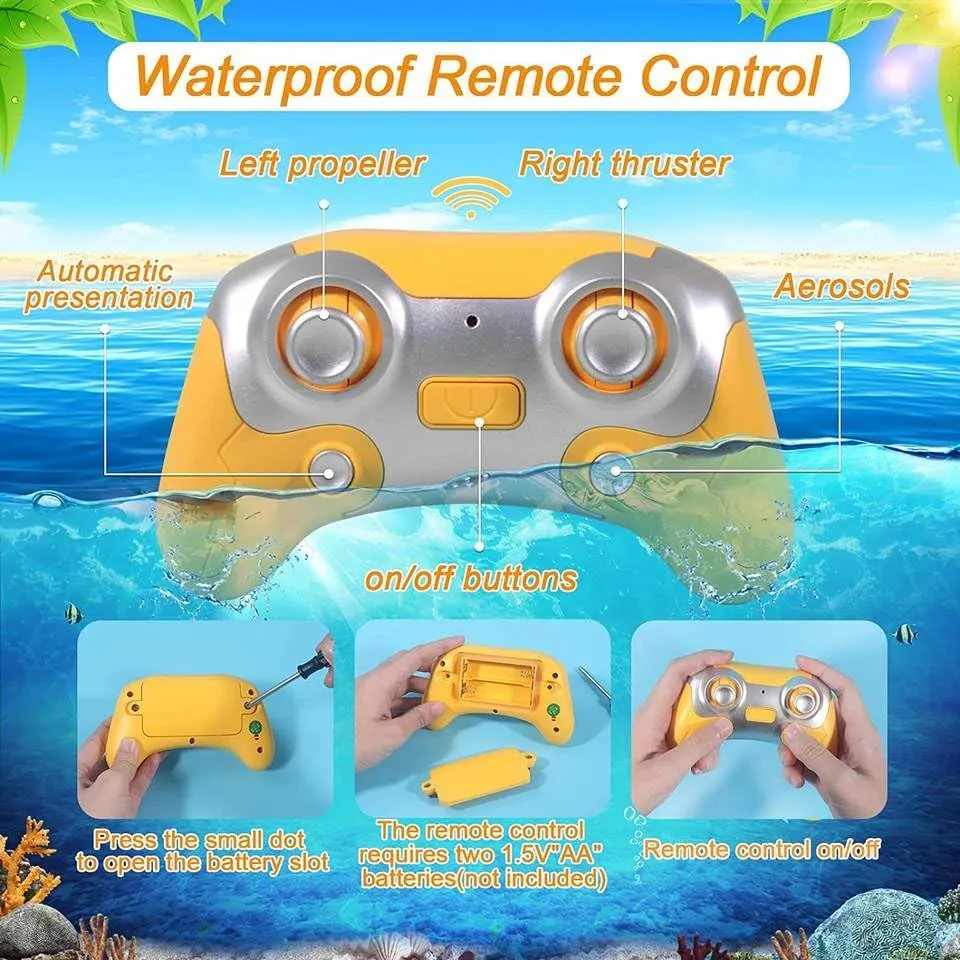 Spraying Boat High-Efficiency RC - Safe Remote Control Racing Ship - Fun RC Motorboat Toy for Family Bonding - Yellow