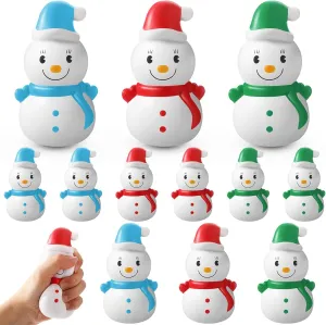 Squeeze Relief Sensory Toys Christmas Party Favors for Goodie Bag Filler Stocking Stuffers(Green$ Red$ Blue) Poen 12 Pcs Christmas Squeeze Snowman Stress chug web ditch fatten sulfur ectotherm Stress Ball Cute Novelty 