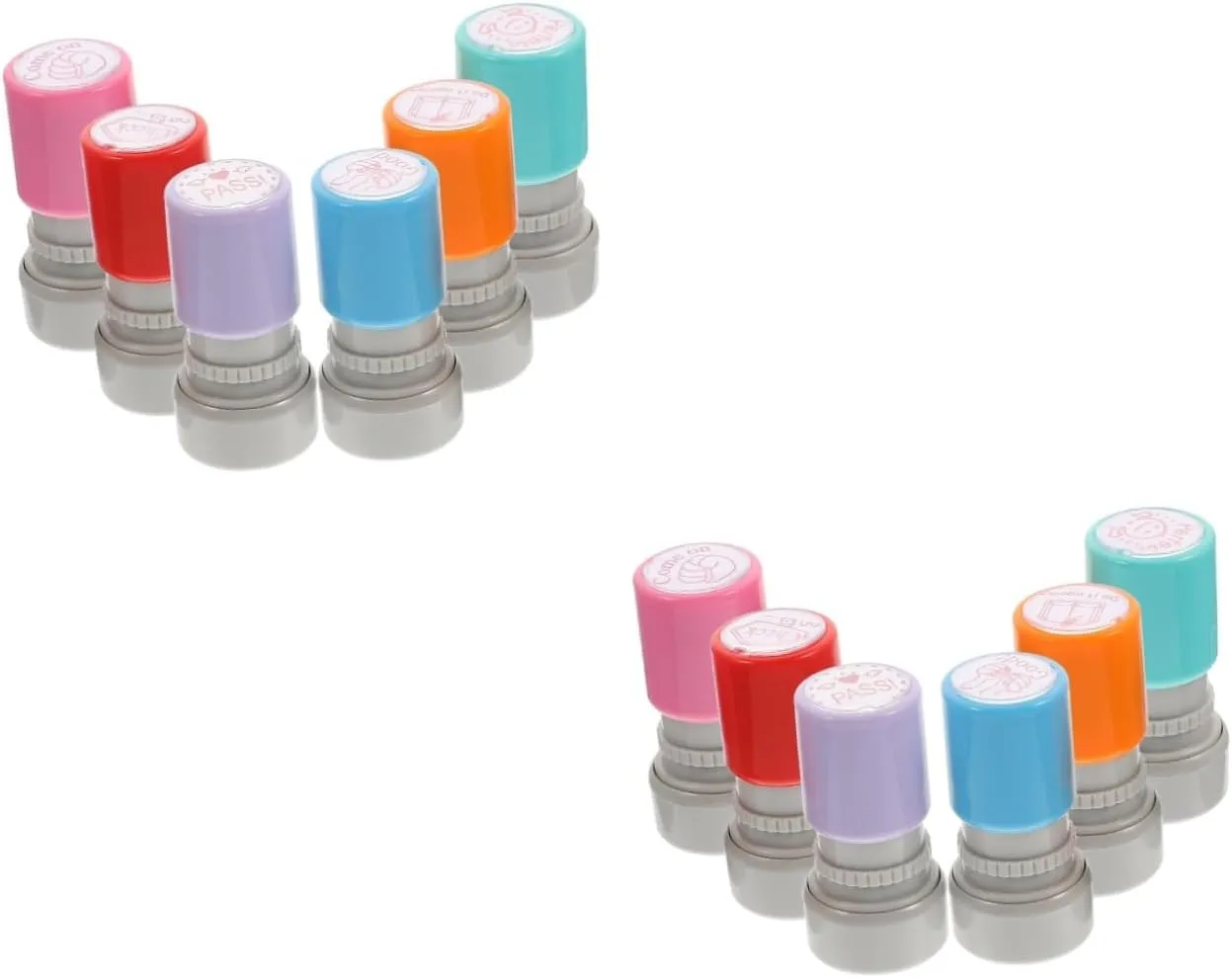 Stamps Boys and Girls Encourage Impressionism Stamps Teacher Name Reusable for School Supplies 6pcs*2 2sets Creative Teachers 