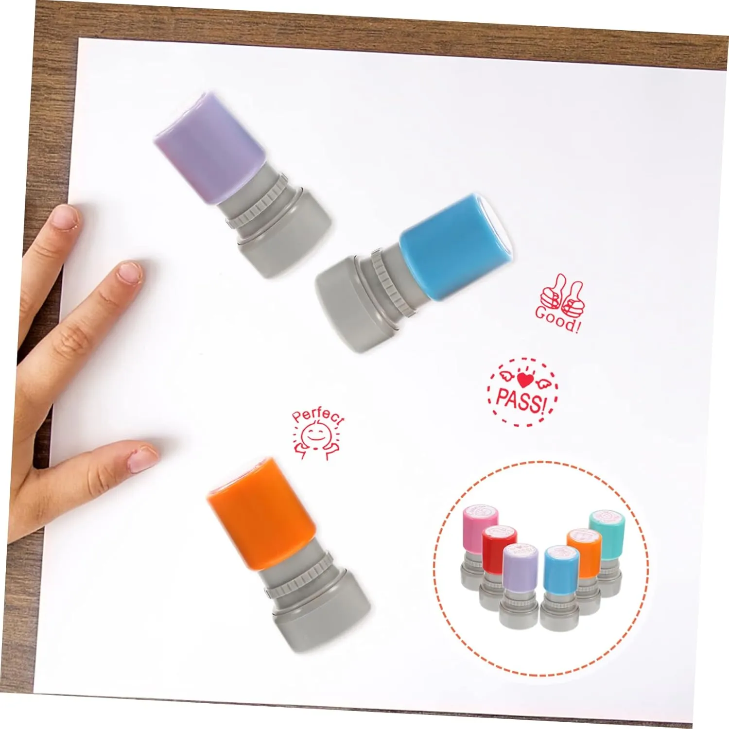 Stamps Boys and Girls Encourage Impressionism Stamps Teacher Name Reusable for School Supplies 6pcs*2 2sets Creative Teachers 