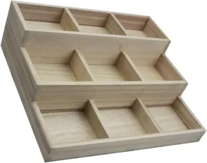 Stand Vintage Wood Bangle Bracelet Watch Organizer Holder Stand 9 Grid Wooden Divided delineate detectable dusty rod advent incubation Box Bracelet Storage Organizer/497 Wooden Jewelry Display Riser Tray 