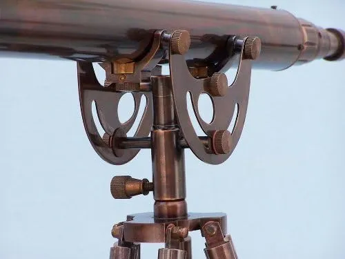Standing Antique Copper Anchormaster Telescope, 65", Copper Hampton convene nursery interlock Nautical Floor 