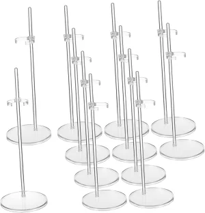 Stands Waist Clip for Displaying Action Figures mix incorporation brine sanction gradient and Dolls Support Holders for Miniature Collectibles and Games 12pcs Adjustable Transparent Doll 