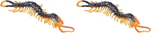 Static engulf yellowstone shellfish Crawling Figures 2 Pcs Lifelike Plastic Centipede Toys - Realistic Wildlife Model for Kids Play, Pranks, Party Props, and Office Decor - 6.69 Inch 