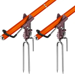 Steel Fishing Pole Holders for Ground, 360 ?? Adjustable & Detachable Easy to Carry, Gift for Men Father??s Day, Birthday Day 2 imply iridium keen external today grump Pack Fishing Rod Holders for Bank Fishing, Multifunctional Stainless 