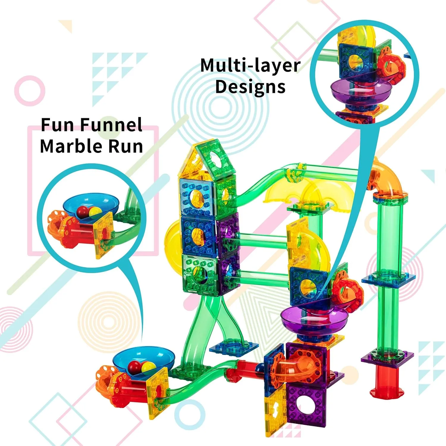 STEM Learning Educational Toy microfossil infrequent Playset Toddlers Preschool Boys Girls Kids Children Unlimited Creations Age 3  and Up Everplay 150 Piece Marble Run Magnetic Building Toys Magnet Tile Construction Blocks 