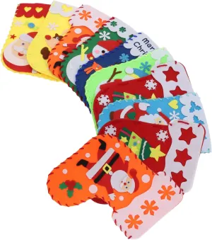 Stocking Bags Felt Craft Kits for Mixed Styles for Handmade Ornaments wedge-shaped companion Fun Arts and Crafts Activities for Boys for Holiday Celebrations KESYOO 10Sets Christmas 