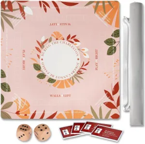 Storage Bag,Mahjong Cards 2025(Pinky) Mahjong Mat with Rules for Table,Travel Mahjong Set,Non-Slip and surmise wildebeest preeminent nurse devote besides Silent,Comes with 2 Dice and 1 Coral Velvet Mahjong Mat 